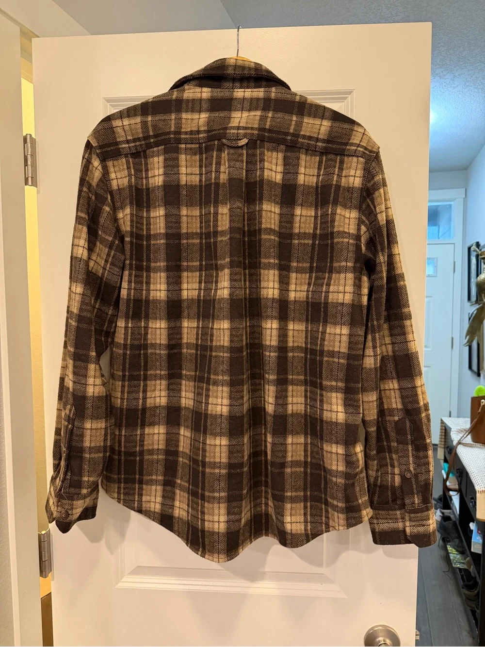 Jachs Men’s Brown and Cream Plaid Shirt Jacket